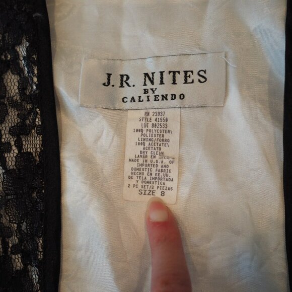 Vintage Y2K Whimsygoth Black Lace Bolero Jacket Sz 8 J.R. NITES Vampirecore - Picture 2 of 9